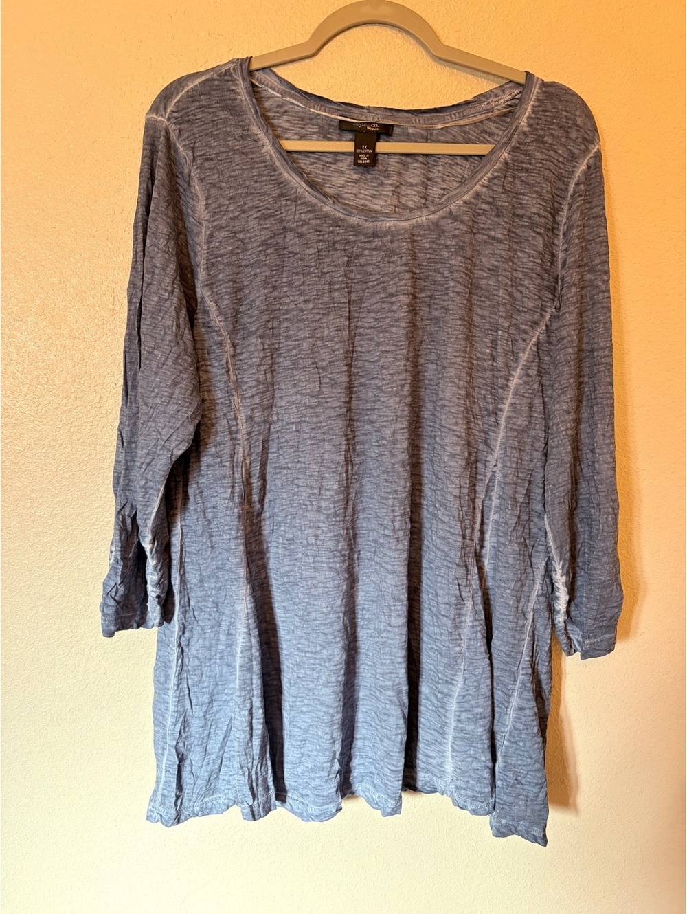 Style & Co Blue Distressed Long Sleeve